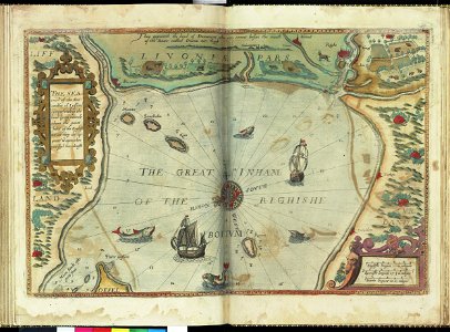 The sea card of the sea coasts of Lyffland comprehending the land lying rounde about the great Inham of the Ryghish even as they do appear and open when you sayl ther alongst RMG F8022
