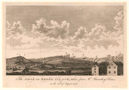 The siege of Rhode Island, taken from Mr. Brindley's house on the 25th of August, 1778 LCCN2014649040