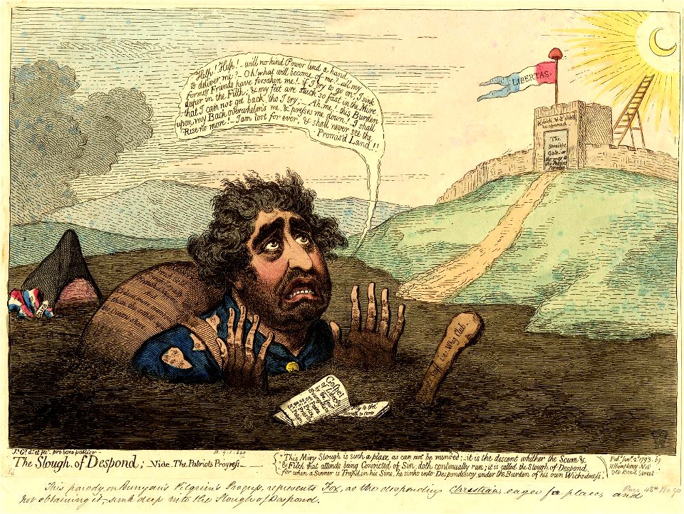 The slough of despond;-vide-the patriots progress. (BM 1851,0901.640)