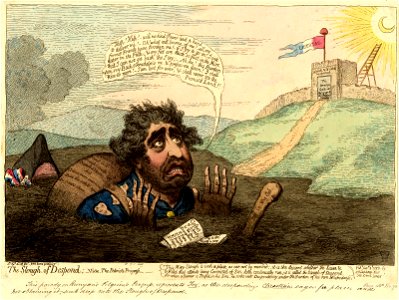 The slough of despond;-vide-the patriots progress. (BM 1851,0901.640)