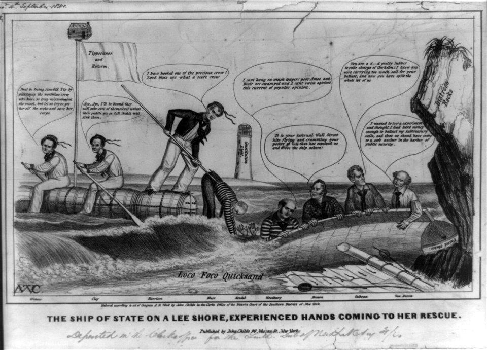 The ship of state on a lee shore, experienced hands coming to her rescue LCCN2008661391