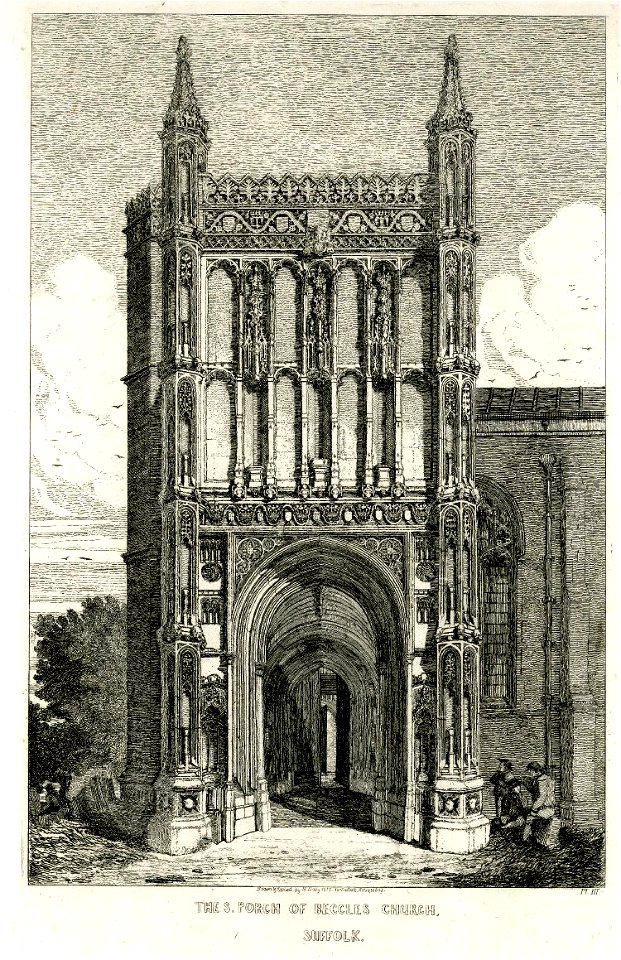 The south porch of Beccles church Suffolk by Henry Davy
