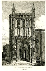 The south porch of Beccles church Suffolk by Henry Davy. Free illustration for personal and commercial use.