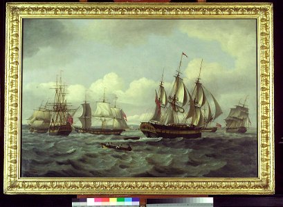 The Ship 'Castor' and Other Vessels in a Choppy Sea RMG BHC3251