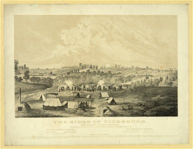 The siege of Vicksburg - Major General U.S. Grant, commanding Representing the position of Gen. A.P. Hovey's Division - - sketched by A.E. Mathews, 31st O.V.I. ; Middleton Strobridge, & Co. LCCN2013645288