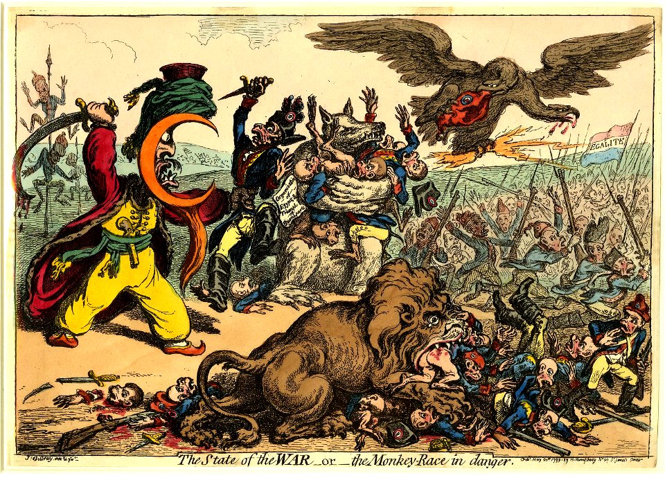 The state of the war -or- the monkey-race in danger (BM 1868,0808.12525)