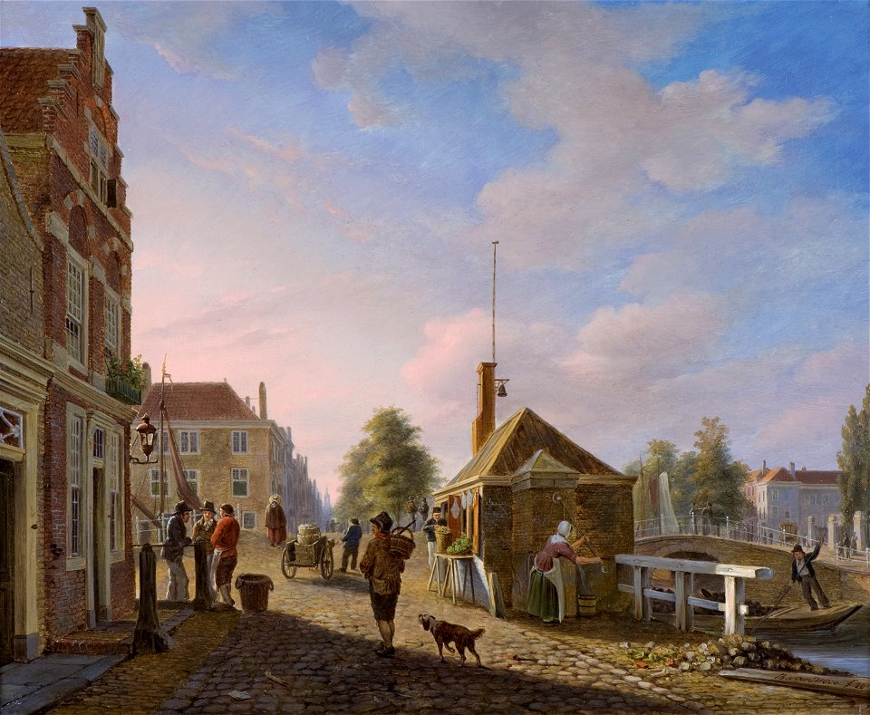 The Spui in The Hague, by Bartholomeus Johannes van Hove