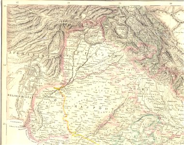 The special position of the Punjab and the Indus from Companion Atlas to the Gazeteer of The World by G. H. Swanston (A. Fullarton, Edinburgh, 1859)