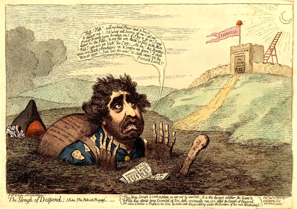 The slough of despond;-vide-the patriots progress. (BM J,3.43)