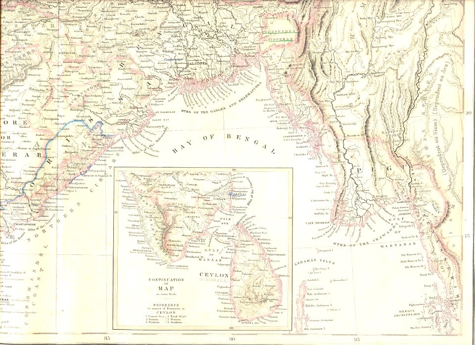 The special position of the Punjab and the Indus from Companion Atlas to the Gazeteer of The World by G. H. Swanston (A. Fullarton, Edinburgh, 1859) south east