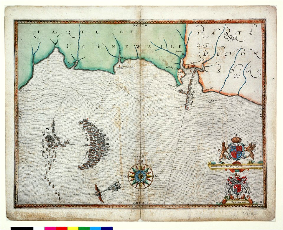 The Spanish and English fleets near Plymouth on 30 - 31 July 1588 RMG F8040