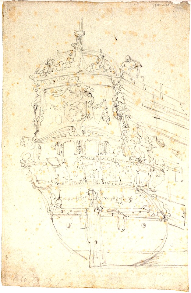 The stern of the Dutch ship Leeuwarden RMG PW6838