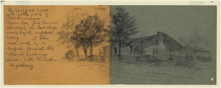 The Snodgrass House on the battlefield of Chickamauga. Near here Genl. Thomas repulsed the last charge made by the Confederate Army. It was once said by a Confed. General that There, at LCCN2004660147