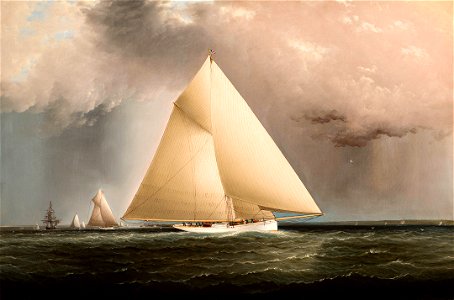 The Sloop Galatea leads by James E. Buttersworth