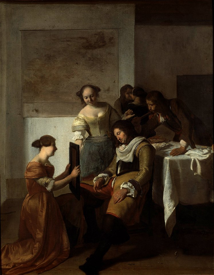The Sleeping Officer (Jacob Ochtervelt) - Nationalmuseum - 17691