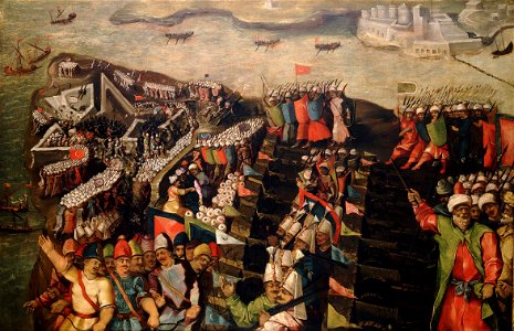The Siege of Malta- Capture of St Elmo, 23 June 1565, by Matteo Perez d'Aleccio BHC0254