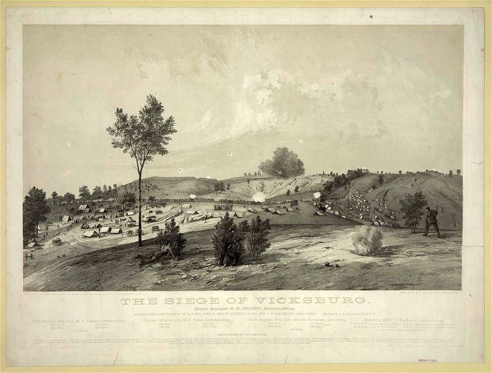The siege of Vicksburg - Major General U.S. Grant, commanding - JG ; sketched by A.E. Mathews, 31st O.V.I. ; Middleton, Strobridge, & Co. Lith. Cin. O. LCCN2013645283