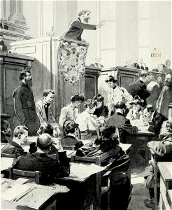 The State Dooma. A member speaking from the tribune, c. 1913