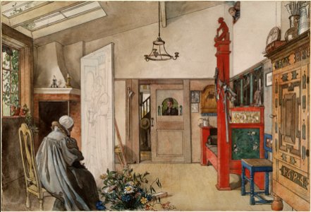 The Studio. From A Home (26 watercolours) (Carl Larsson) - Nationalmuseum - 24213