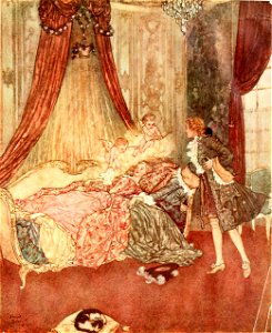 The sleeping beauty and other fairy tales - Dulac frontispiece. Free illustration for personal and commercial use.