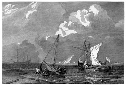 The Storm early proof engraving by William Miller after van de Velde