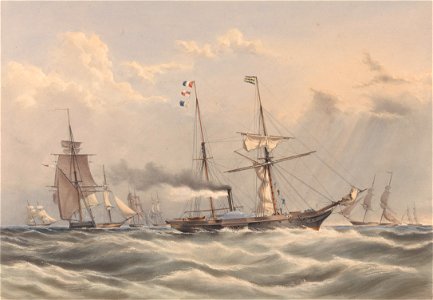 The steam frigate 'Firebrand' and the Experimental Squadron of 1844 RMG PY0917 (cropped)