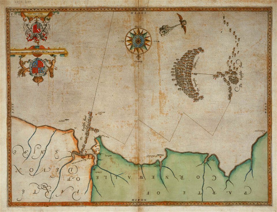 The Spanish and English fleets near Plymouth on 30 - 31 July 1588 RMG D3292