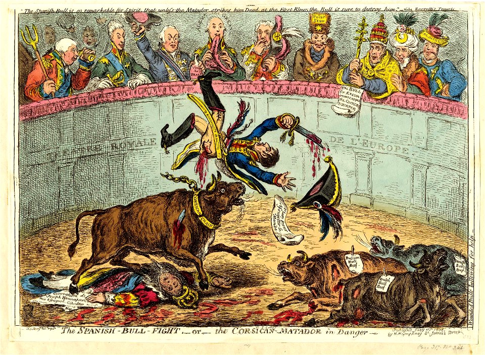 The Spanish-bull-fight, - or - the Corsican-matador in danger - (BM 1851,0901.1257)