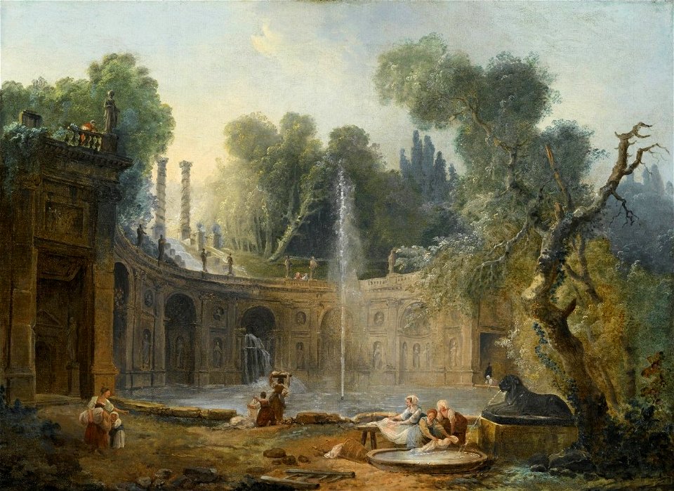 The Teatro delle Acque in the Garden of the Villa Aldobrandini by Hubert Robert