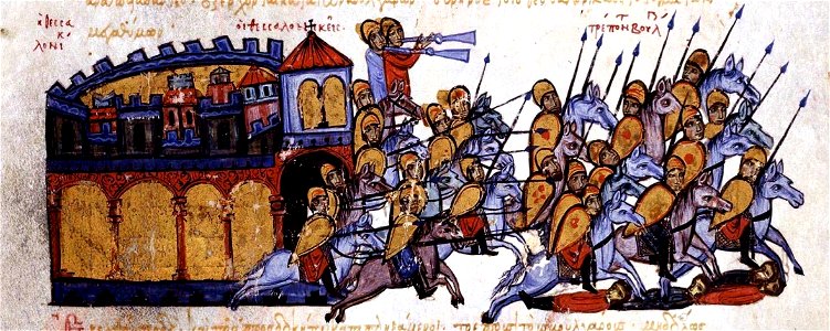 The Thessalonians pursue the Bulgarian besiegers under Alusian, 1040