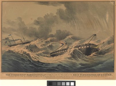 The Steam Ship Washington Capt Fitch, rescuing the passengers of the Ship Winchester of Boston, (Tuesday May 2nd 1854) RMG PW7753
