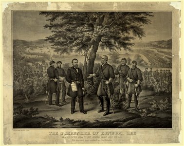 The surrender of General Lee and his entire Army to Lieut. General Grant April 9th 1865 LCCN2003680985