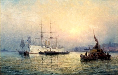 The Steam Frigate U.S.S. Chicago Off Gravesend, by Charles Thornely