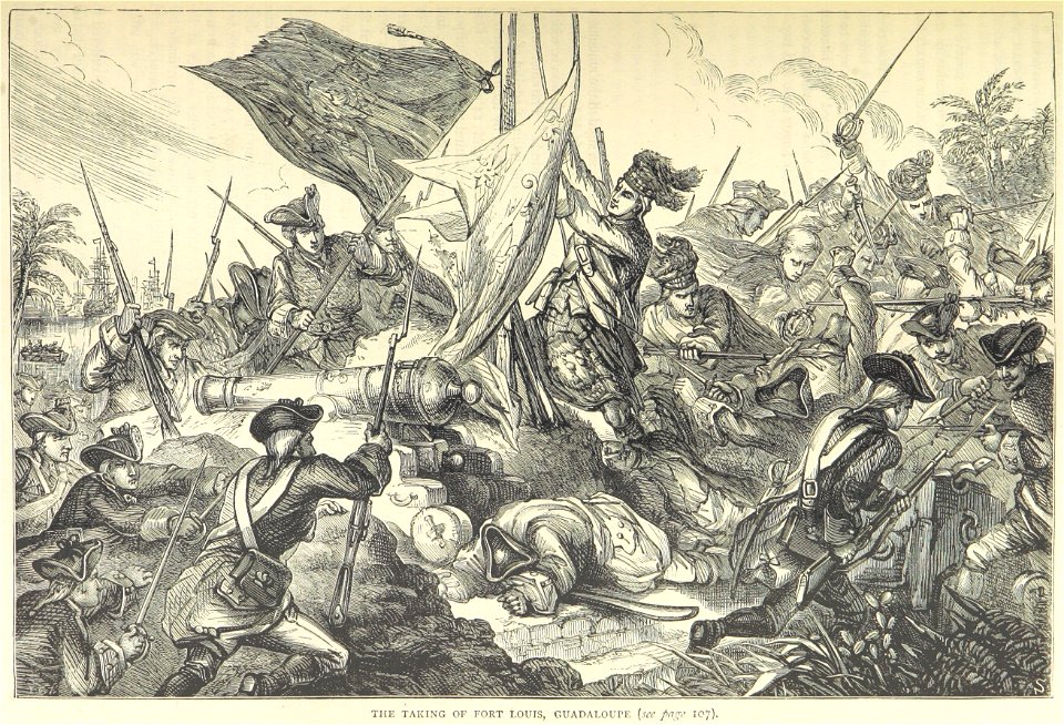 The taking of Fort Louis, Guadaloupe