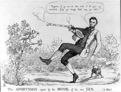 The sportsman upset by the recoil of his own gun (Jo. Miller) LCCN2008661673