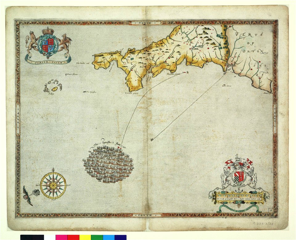 The Spanish fleet off the coast of Cornwall on 29 July 1588 RMG F8039