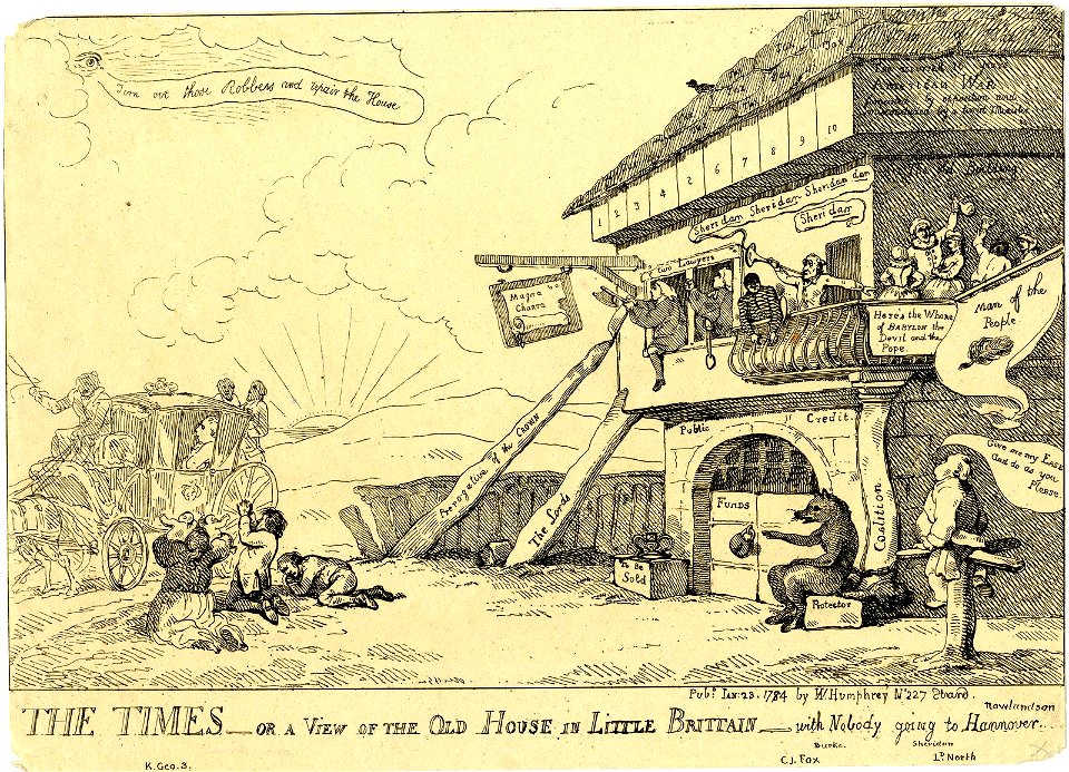 The times - or a view of the old house in little Brittain - with nobody going to Hannover. (BM 1868,0808.5112)