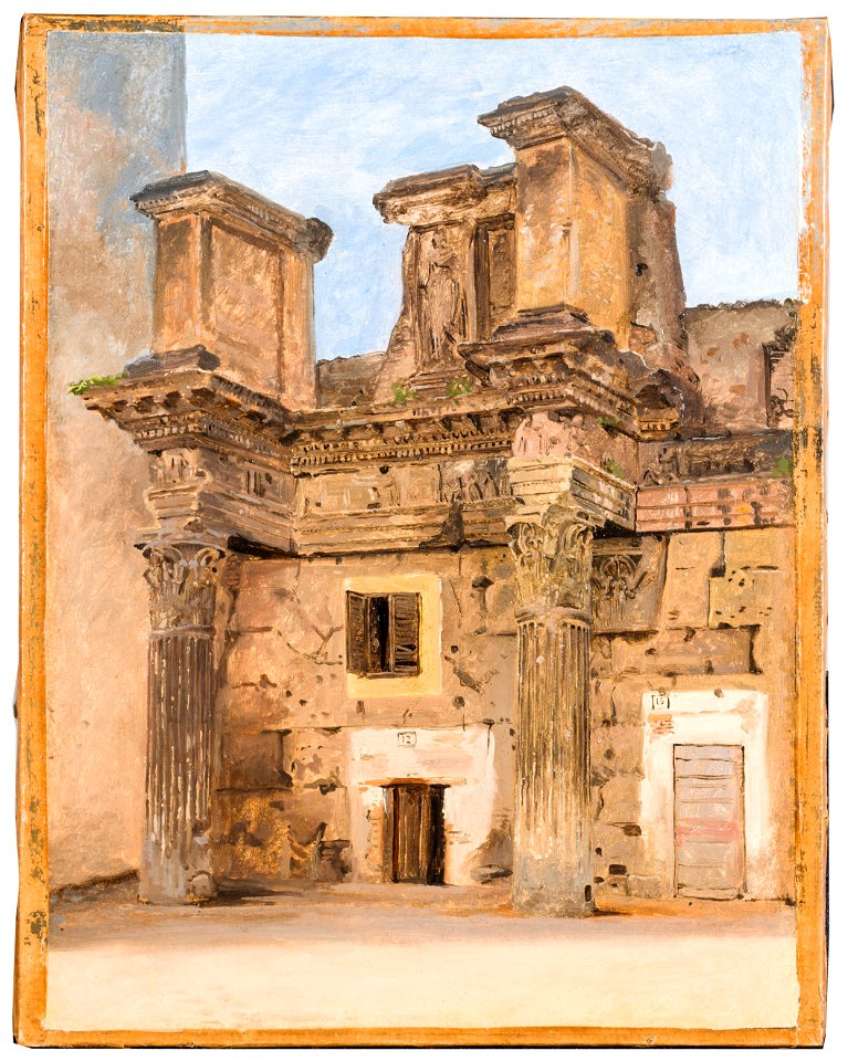 The Temple of Minerva on the the Forum of Nerva in Rome (Constantin Hansen) - Nationalmuseum - 183639