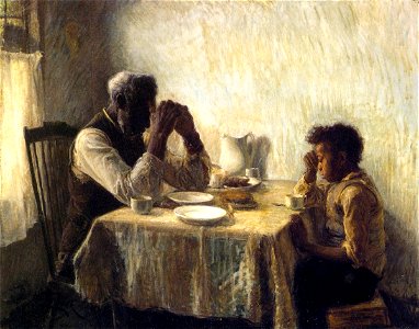 The Thankful Poor, 1894. Henry Ossawa Tanner. Free illustration for personal and commercial use.