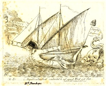 The St*****e a rRpublican gunboat constructed to sail against wind and tide. (BM 1917,1208.4105)
