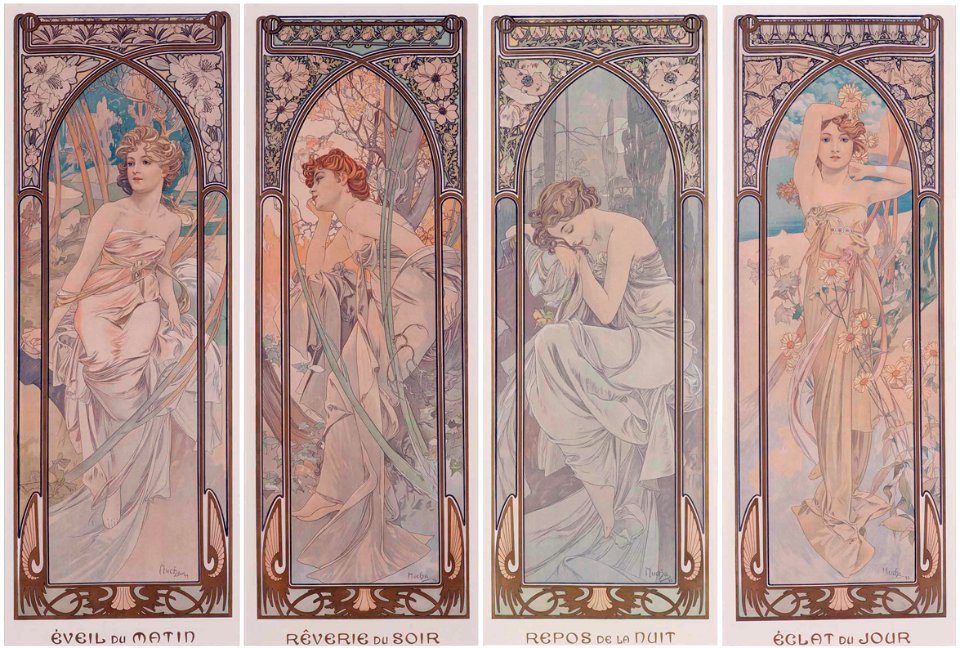 The Times Of The Day, by Alphonse Mucha