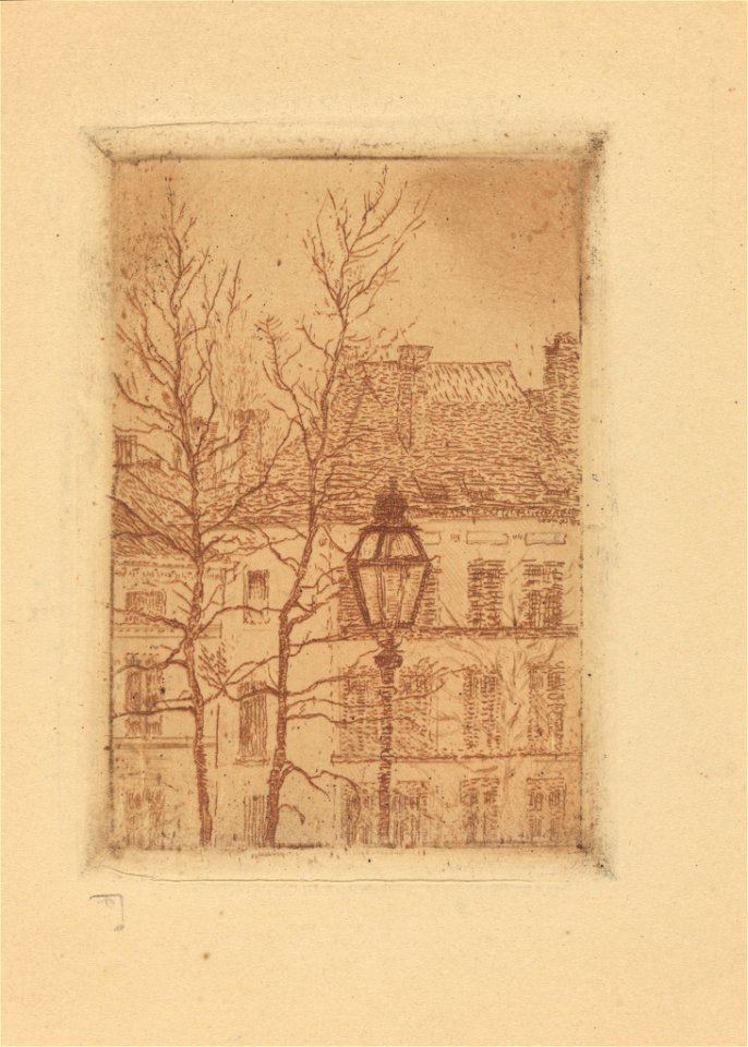 The Street-Lamp, print by James Ensor, 1888, Prints Department, Royal Library of Belgium, S. IV 26728