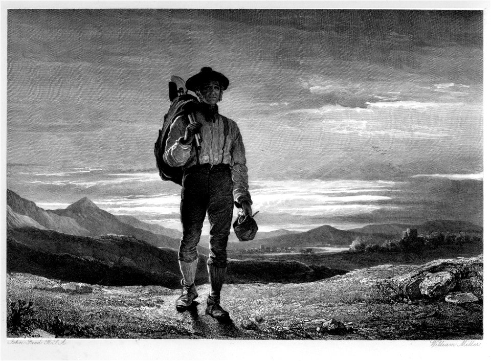 The toil-worn cottar....engraving by William Miller after Faed