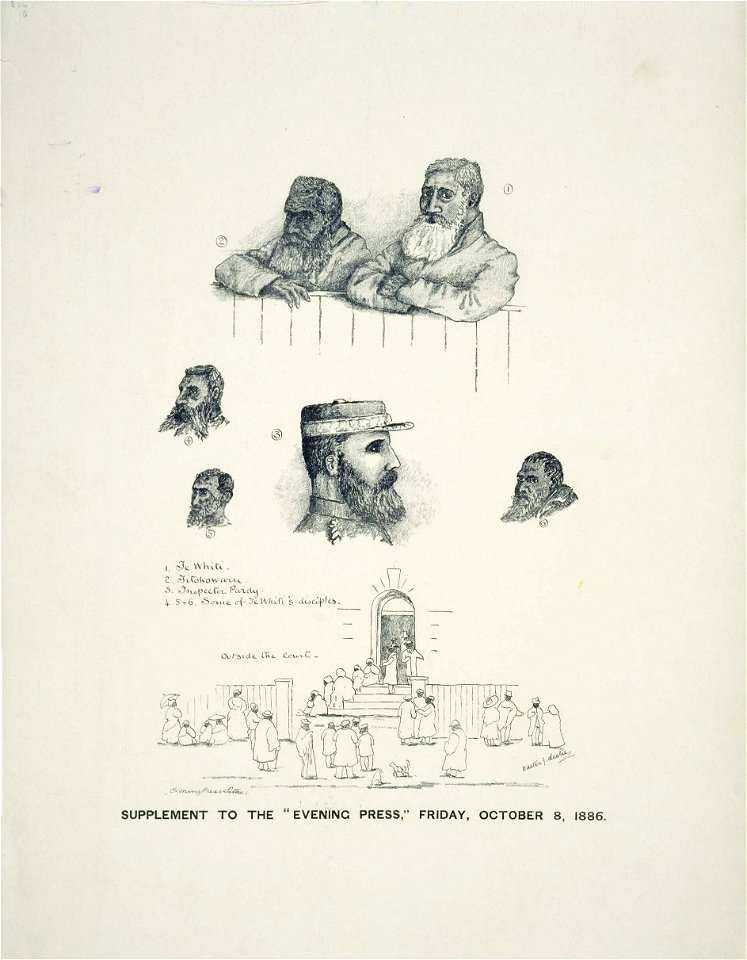 The Trial of Te Whiti by Walter Jefferson Leslie (1886)