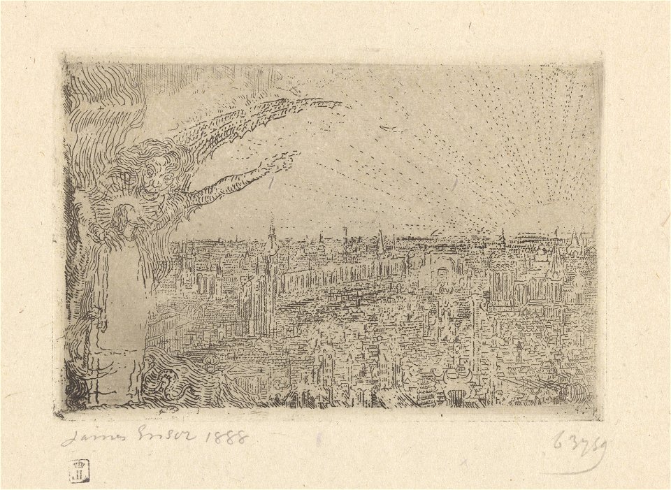 The Temptation of Christ, print by James Ensor, 1888, Prints Department, Royal Library of Belgium, S. II 63759