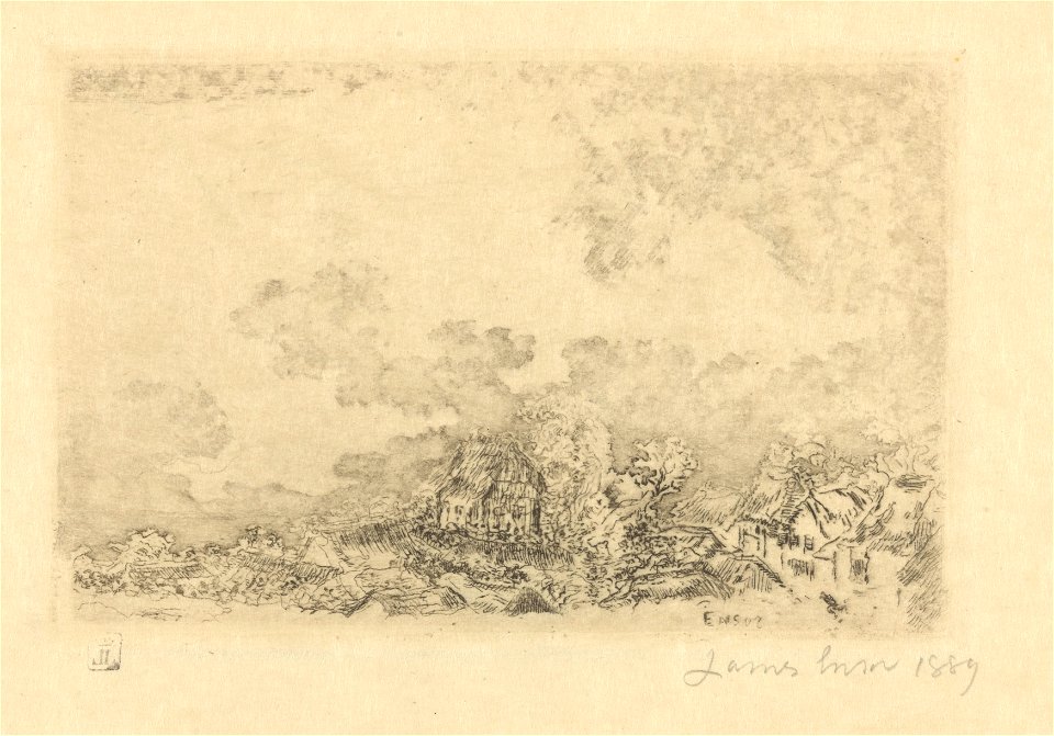 The Thunderstorm, print by James Ensor, 1889, Prints Department, Royal Library of Belgium, S. III 68839