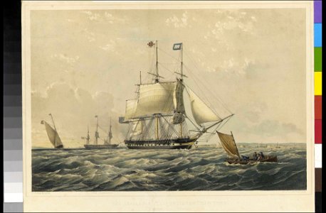 The Trafalgar East Indiaman 1250 Tons (also showing the Owen Glendower RMG PY0606. Free illustration for personal and commercial use.