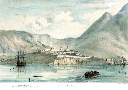 The Town of New Navarin, with La 'Provence' in the harbour PW4860