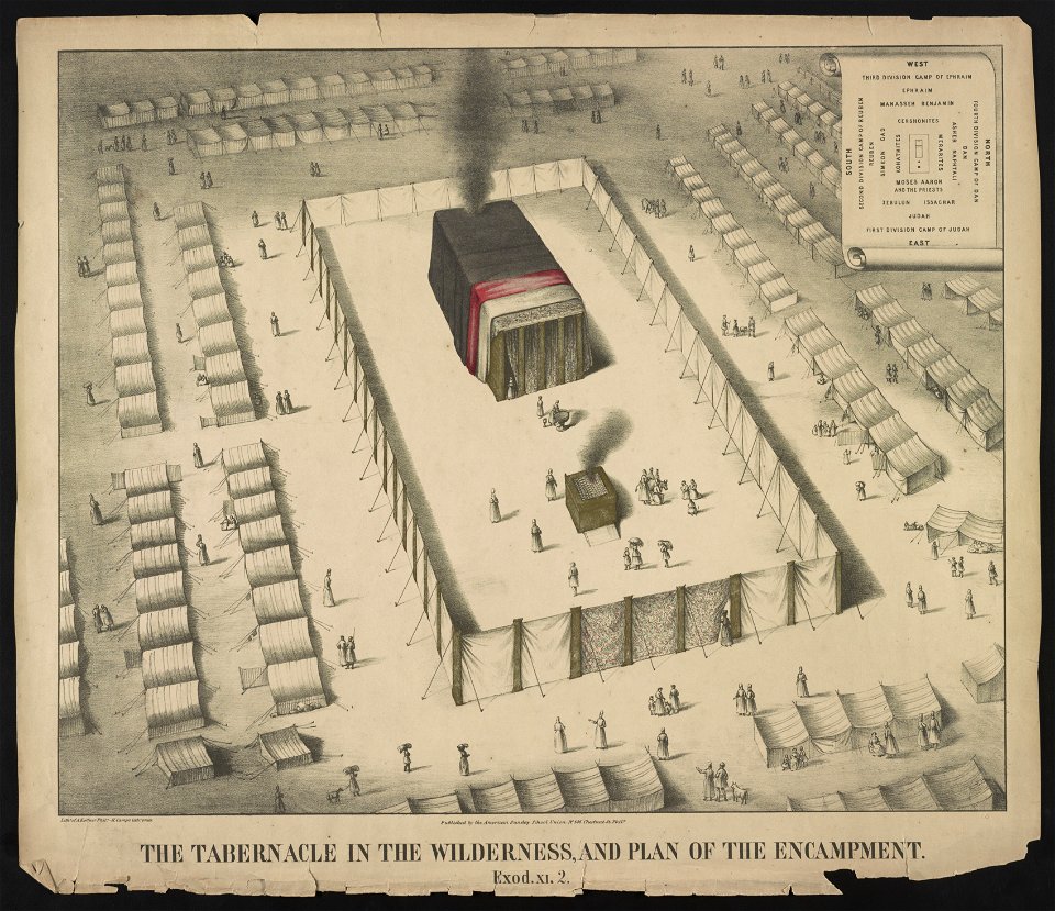 The tabernacle in the wilderness, and plan of the encampment. Exod. XI. 2 - lith'y. of A. Kollner Phila ; H. Camp's lith'c. press. LCCN2013650019