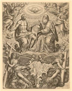 The Trinity 1574 print by Maerten de Vos, S.I 1453, Prints Department, Royal Library of Belgium